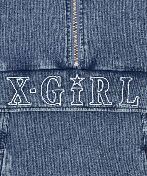 X-girl Stages（エックスガールステージス） ワンピース ロゴ刺しゅう