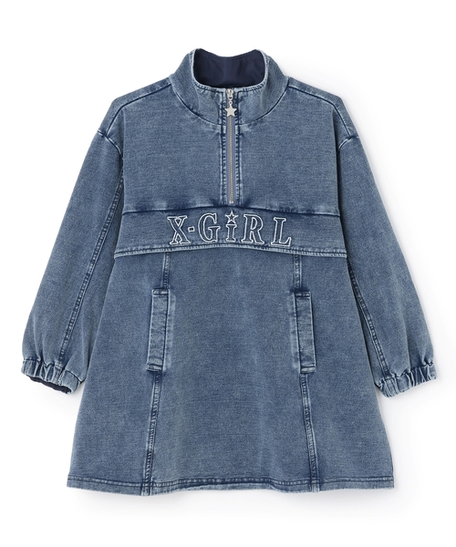 X-girl Stages（エックスガールステージス） ワンピース ロゴ刺しゅう