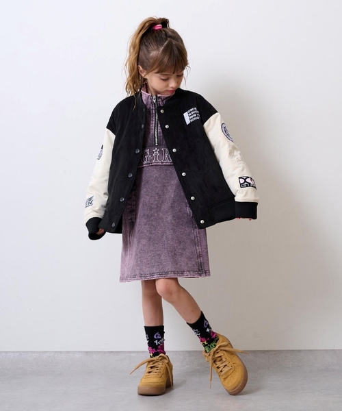 X-girl Stages（エックスガールステージス） ワンピース ロゴ刺しゅう