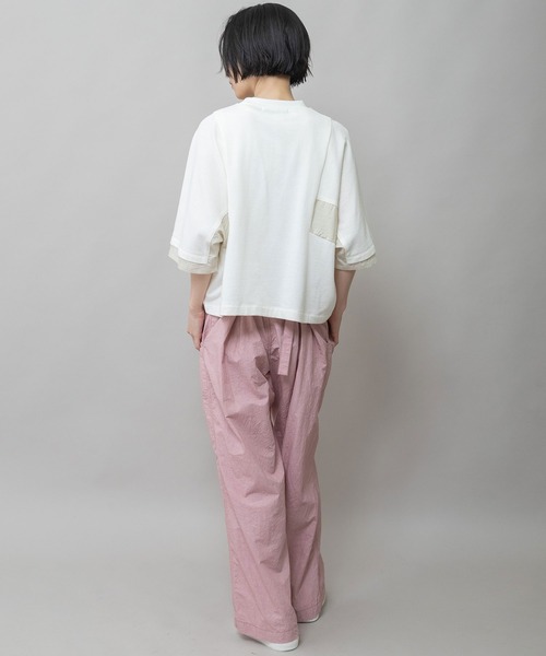 Munich（ミューニック） tシャツ 裏毛×ストライプドッキングTシャツ
