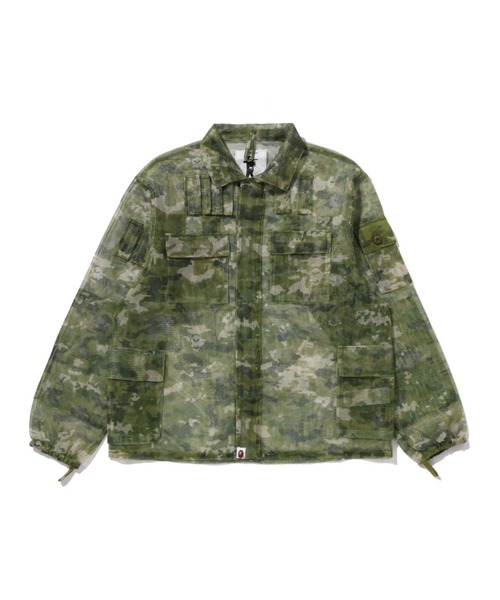ミリタリージャケット モッズコート MULTI PIXEL CAMO MASK HOODED SHIRT JACKETの画像