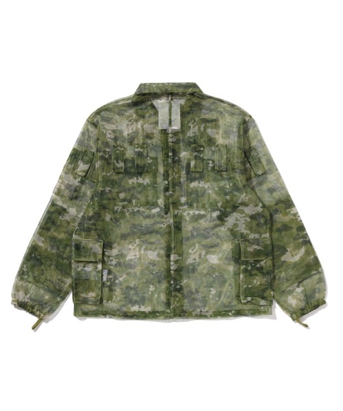 ミリタリージャケット モッズコート MULTI PIXEL CAMO MASK HOODED SHIRT JACKETの画像