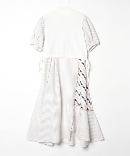 LANVIN en Bleu 「LANVIN Bleu」 コンビワンピース 38 ホワイト