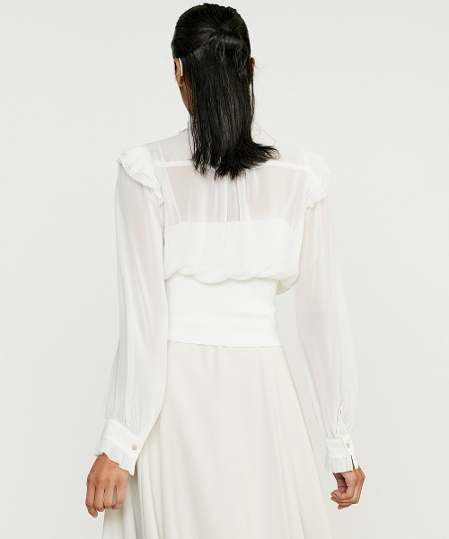 Sov. ブラウス シャツ ギャザーフリルデザインブラウス レディース