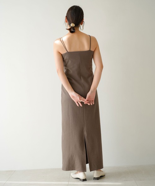 「rectangle」 キャミソールワンピース FREE ブラウン レディース_画像2