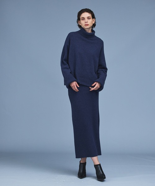 「N.O.R.C by the line」 タートルネックニット S ネイビー レディース_画像2