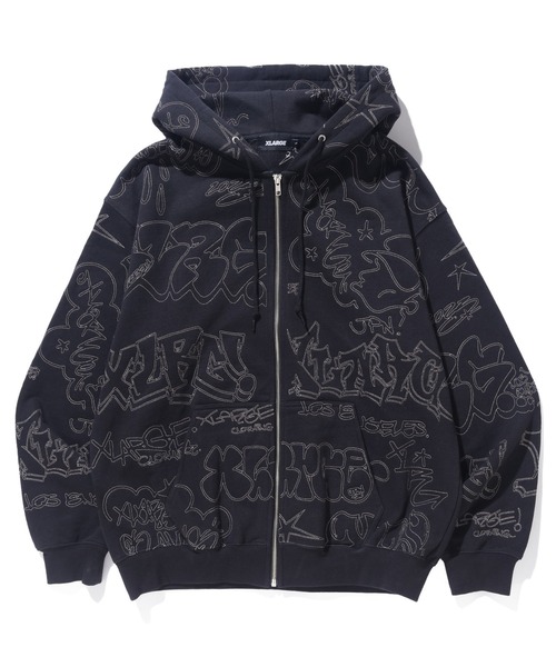 【激レア】エクストラージ ナイロンジャケット M　パーカー ブラック 刺繍ロゴ XLARGE（エクストラ ラージ） プルオーバーパーカー M ブラック メンズ