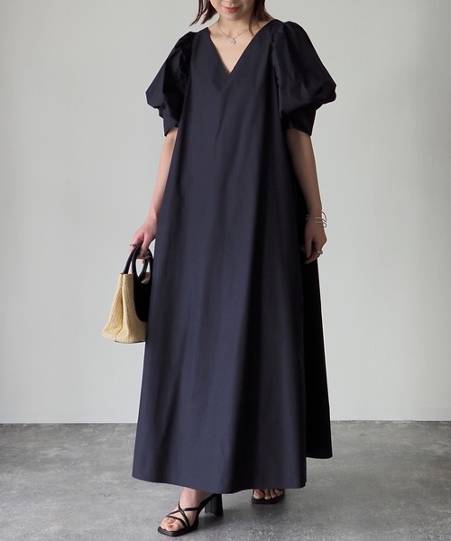 「Riberry」 半袖ワンピース MEDIUM ブラック レディース_画像5