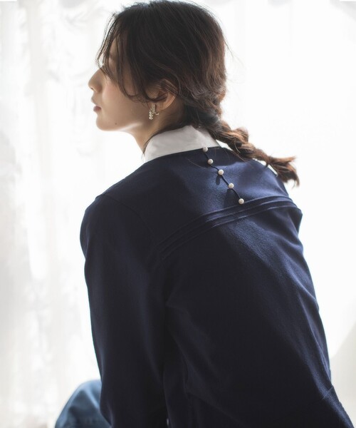 「組曲」 長袖ニット 6 レッド レディース_画像4