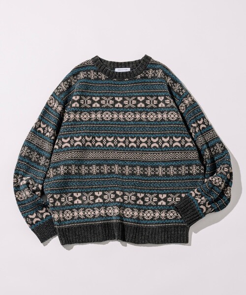 「FREAK'S STORE」 長袖ニット MEDIUM ブラウン メンズ_画像3