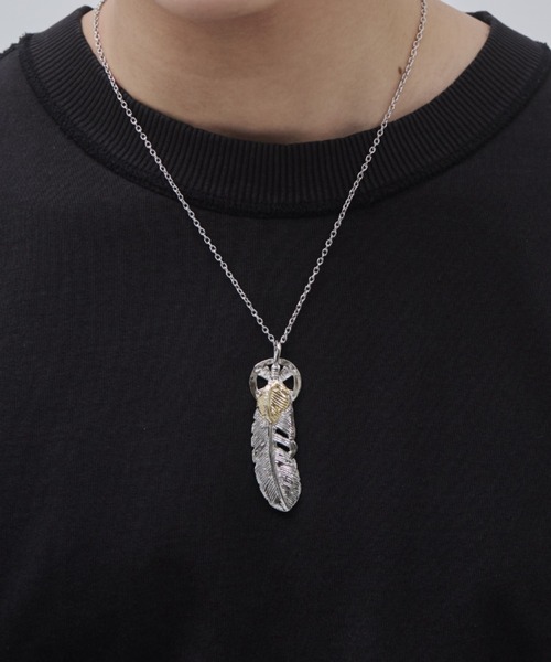WYZ ネックレス フェザー ゴールド&シルバー ネックレス メンズ WYZ ネックレス フェザー ゴールド&シルバー ネックレス メンズ