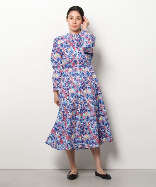 「SHIPS any」 長袖ワンピース ONE SIZE パープル レディース_画像6