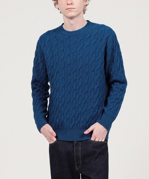 「TOMORROWLAND」 長袖ニット L ベージュ メンズ_画像5