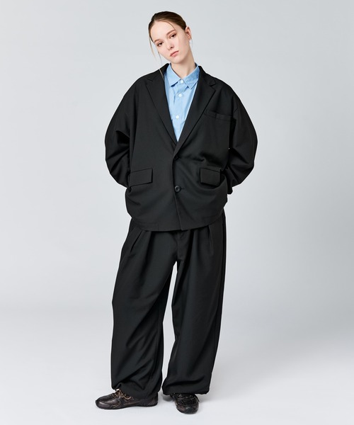 未使用 レザーテーラードジャケット ブラック 黒 2B シングル モード Y2K WETTEMPT ジャケット テーラードジャケット TECH 2B JACKET / テック2B
