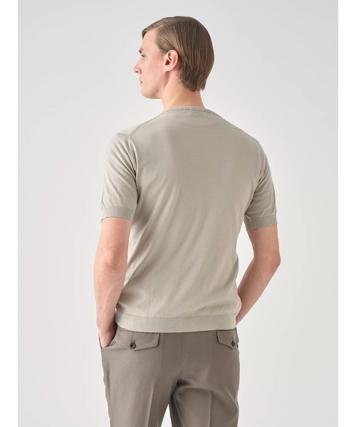 セーター ニット 半袖コットンニットＴシャツ メンズの画像