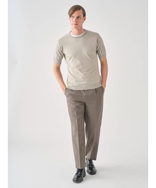セーター ニット 半袖コットンニットＴシャツ メンズの画像