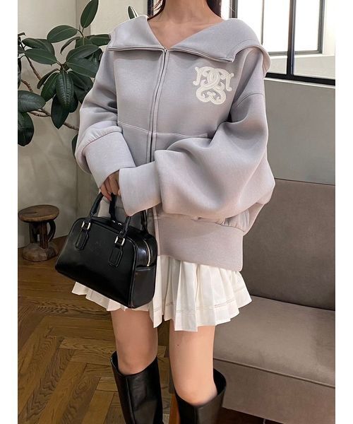 SNIDEL（スナイデル） ジップアップパーカー F グレー レディース