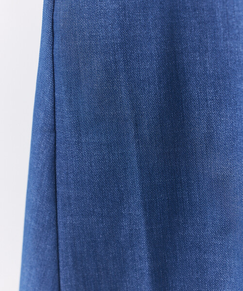 ワンピース THOUSAND MILE × FREAK'S STORE/サウザンドマイル 別注 UVカット パフスリーブワンピース/デニムライク/花柄の画像
