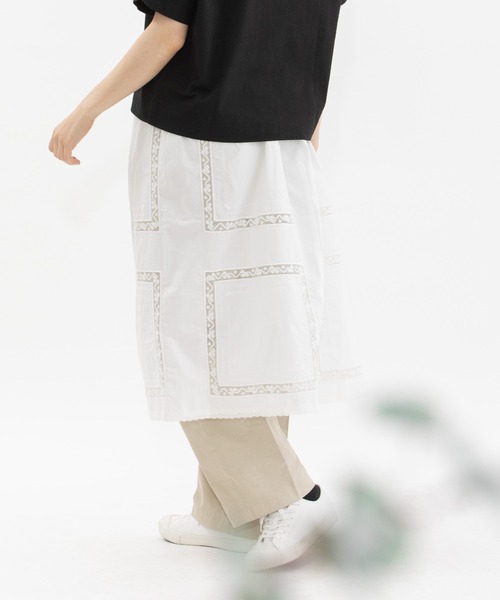 nop de nod（ノップドゥノッド） スカート ハンカチ風刺繍レース