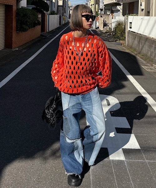 「PAGEBOY」 長袖ニット FREE オフホワイト レディース_画像2