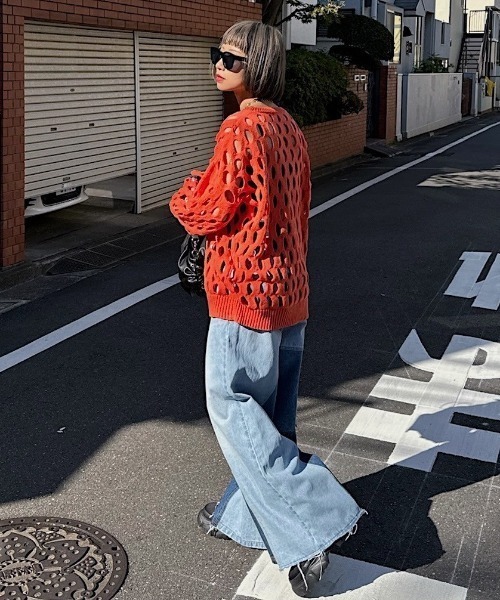 「PAGEBOY」 長袖ニット FREE オフホワイト レディース_画像4