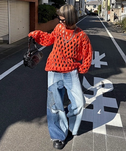 「PAGEBOY」 長袖ニット FREE オフホワイト レディース_画像6