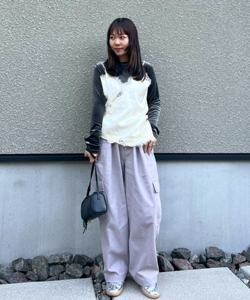 DONOBAN（ドノバン） キャミソール アシンメトリーレースキャミ