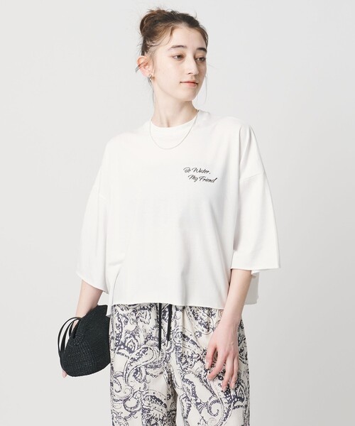 お値下げ！SACRA サクラ　新作　五分丈袖Tシャツ　黒 SACRA（サクラ） カットソー プレミアムコットン 125145091 日本製