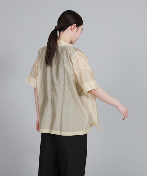 select MOCA Et ブラウス シャツ 半袖 「Et」Open-Collar Sheer Shirt