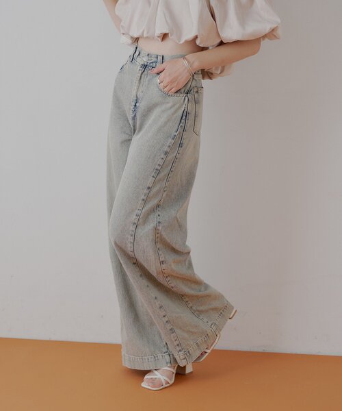 「Chico」 デニムパンツ SMALL ブラウン系その他 レディース_画像6