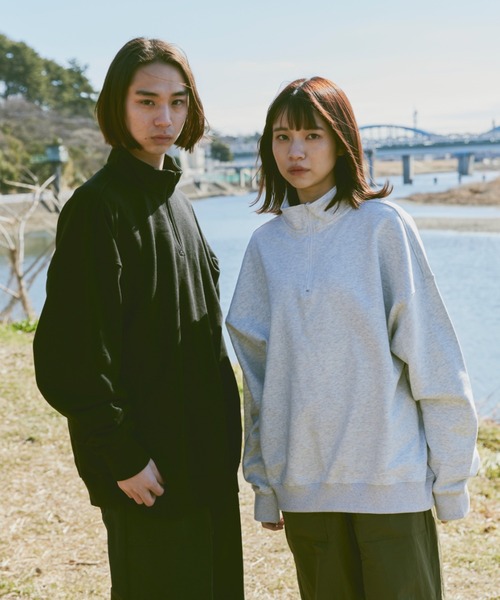 「flaner」 スウェットカットソー MEDIUM グレー レディース_画像2