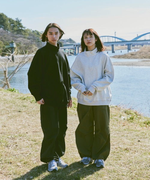 「flaner」 スウェットカットソー MEDIUM グレー レディース_画像4