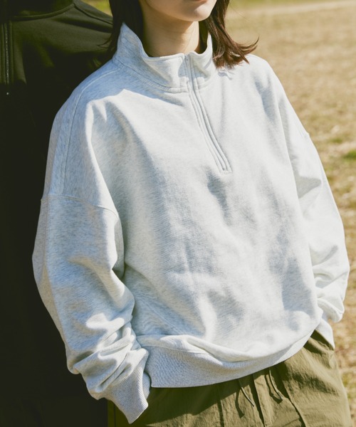 「flaner」 スウェットカットソー MEDIUM グレー レディース_画像6