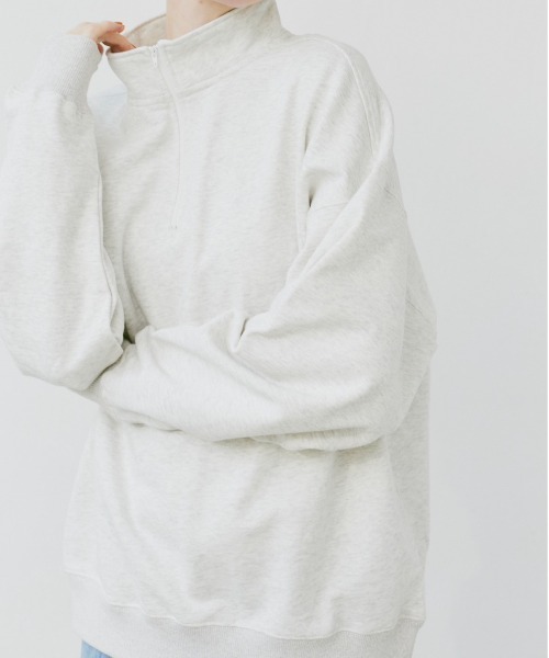 「flaner」 スウェットカットソー MEDIUM グレー レディース_画像9