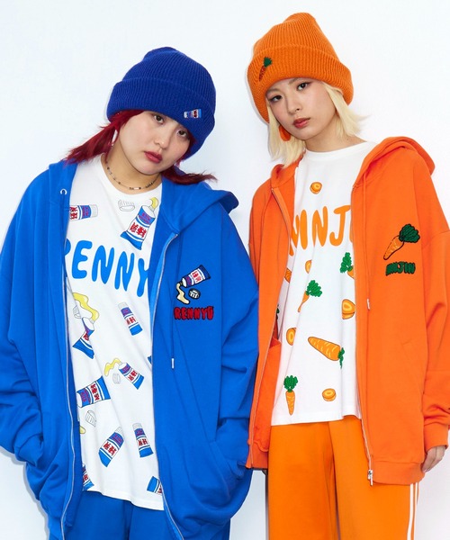 PUNYUS（プニュズ） ジップアップパーカー 3 オレンジ レディース