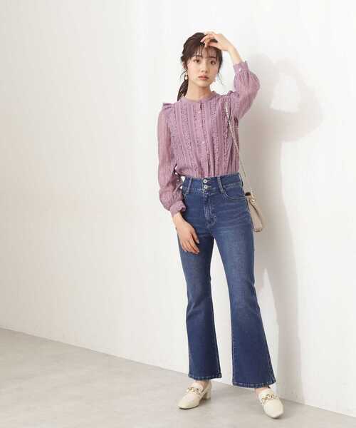 「PROPORTION BODY DRESSING」 長袖ブラウス MEDIUM ダークグレー レディース_画像7