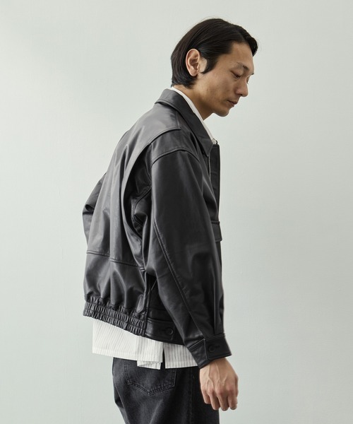 ブルゾン アウター 「YOKE for KEY TIMEZ/ヨーク」別注 Leather Flight Jacket メンズの画像