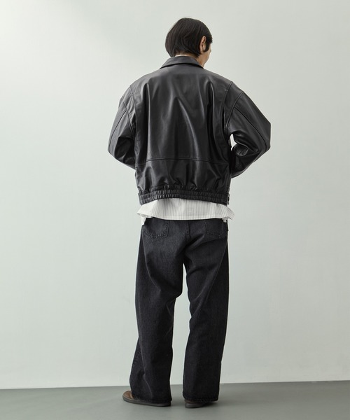 ブルゾン アウター 「YOKE for KEY TIMEZ/ヨーク」別注 Leather Flight Jacket メンズの画像