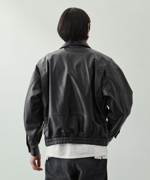 ブルゾン アウター 「YOKE for KEY TIMEZ/ヨーク」別注 Leather Flight Jacket メンズの画像