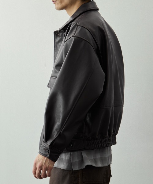 ブルゾン アウター 「YOKE for KEY TIMEZ/ヨーク」別注 Leather Flight Jacket メンズの画像