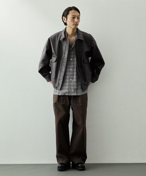 ブルゾン アウター 「YOKE for KEY TIMEZ/ヨーク」別注 Leather Flight Jacket メンズの画像
