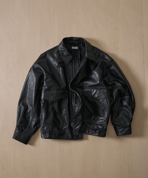 ブルゾン アウター 「YOKE for KEY TIMEZ/ヨーク」別注 Leather Flight Jacket メンズの画像