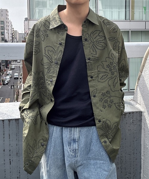 「CREARE -LINO-」 長袖シャツ M カーキ メンズ_画像2