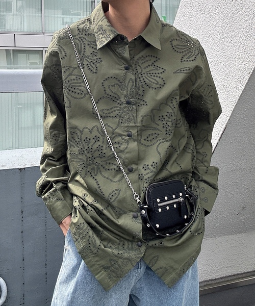 「CREARE -LINO-」 長袖シャツ M カーキ メンズ_画像5
