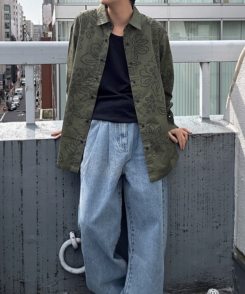 「CREARE -LINO-」 長袖シャツ M カーキ メンズ_画像6