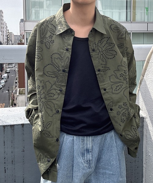 「CREARE -LINO-」 長袖シャツ M カーキ メンズ_画像9