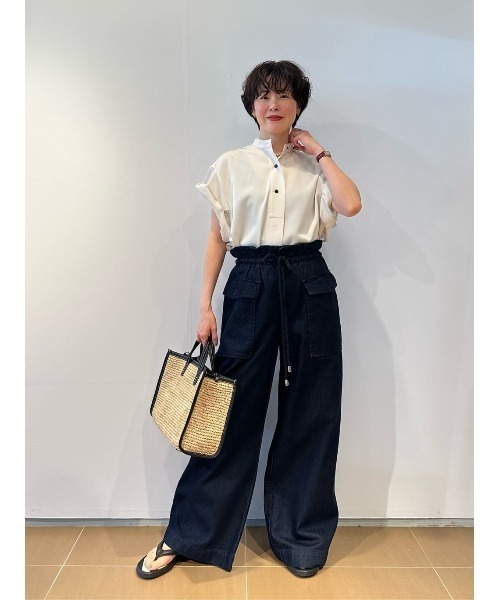 ブラウス シャツ COLUMN / ロールアップブラウス レディースの画像