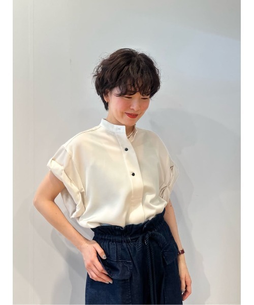 ブラウス シャツ COLUMN / ロールアップブラウス レディースの画像