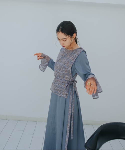 「sahara」 コンビワンピース FREE ネイビー レディース_7
