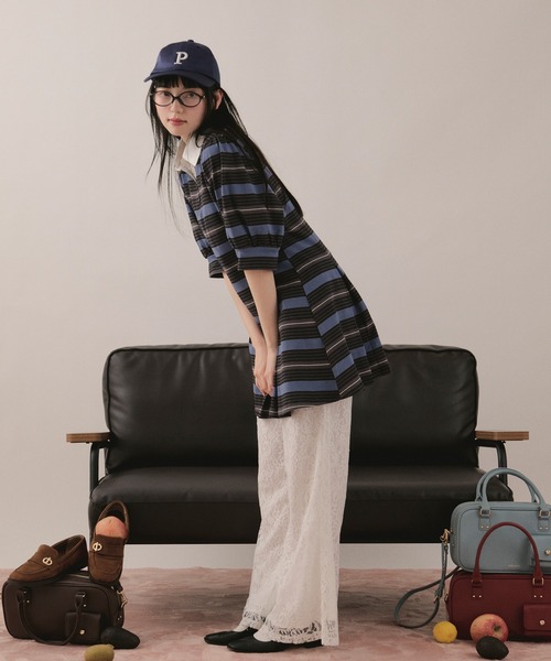 MARK & LONA ストライプポロワンピース loin nuit ワンピース striped polo onepiece / ストライプポロ